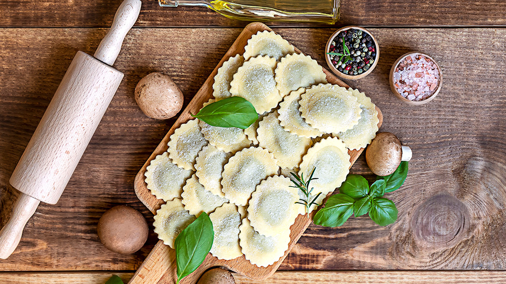 Ravioli mit Basilikum-Frischkäse-Füllung