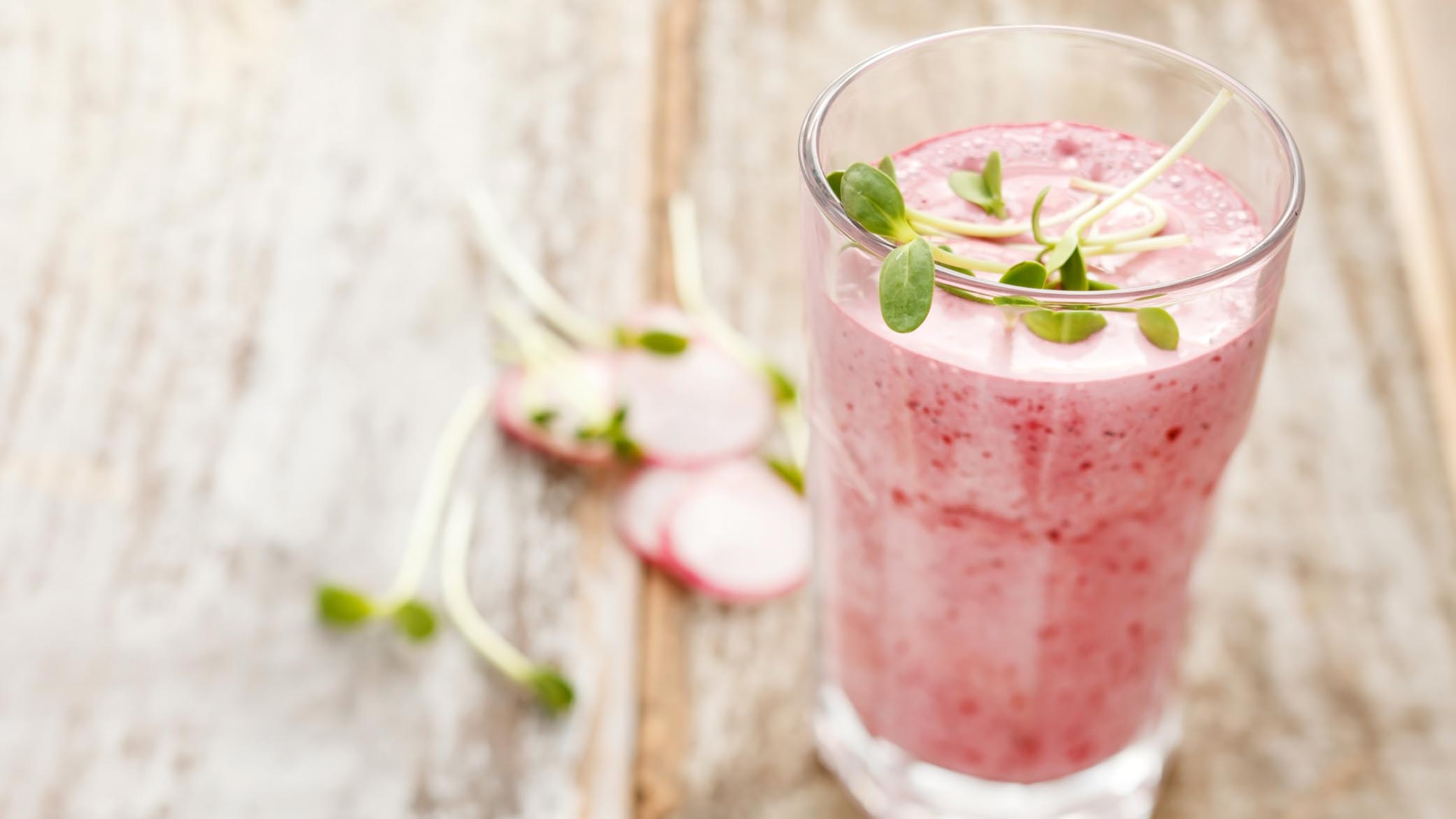 Proteinshake mit Hüttenkäse.