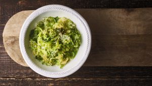 Spaghetti Zoodles Hummus Sauce