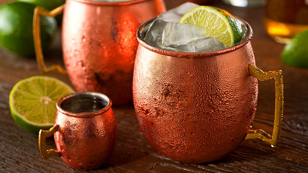 Moscow Mule in einer Kupfertasse