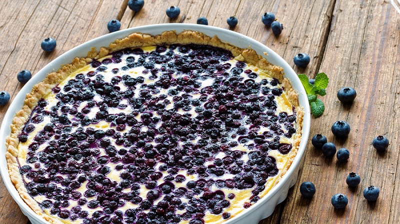 Blaubeer Tarte in der Form