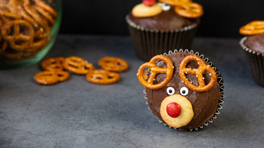 Süße Rentier-Cupcakes