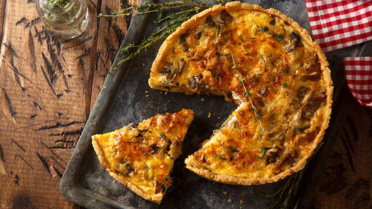 Quiche mit Hackfleisch und Pilzen