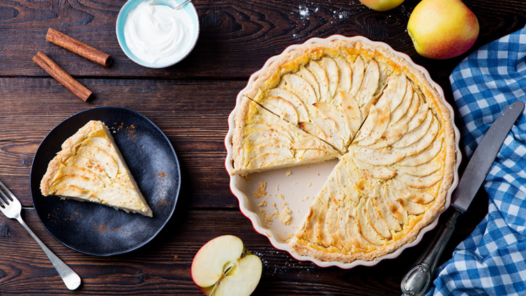 Apfelkuchen mit Blätterteig